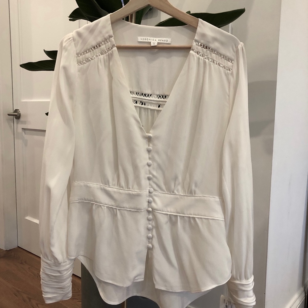 Veronica Beard Silk Blouse With Button Details - image 1